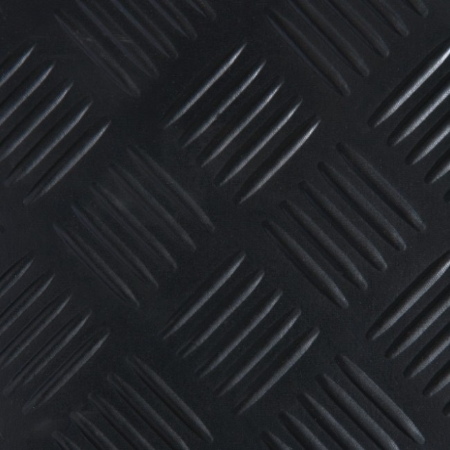 Checker rubber flooring roll – black for heavy-duty use