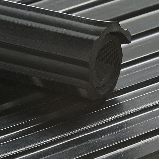 ine ribbed rubber flooring roll – anti-slip with cloth backing, available in 0.5 to 1.5 m widths