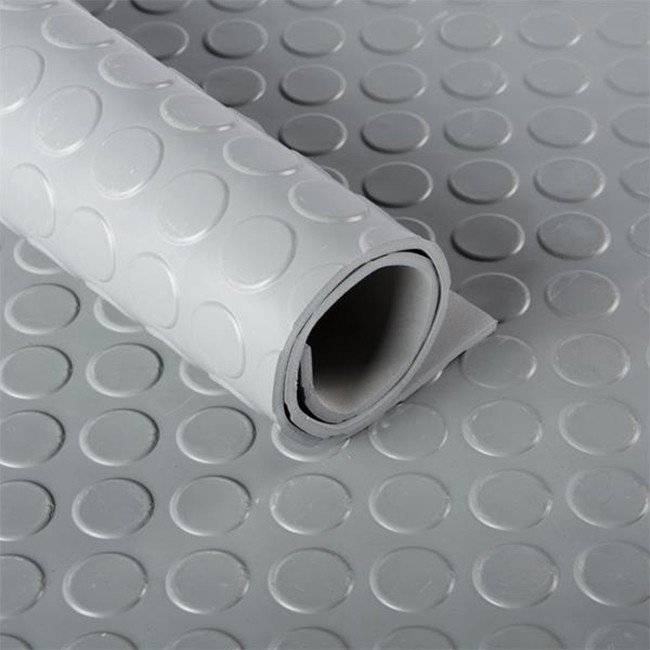 grey stud rubber flooring roll – coin pattern